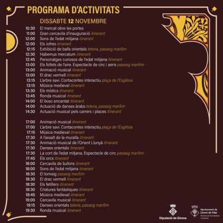 XXI Средневековая ярмарка в Ллорет де Мар, 12 - 13 ноября 2022 / XXI Fira Medieval, Lloret de Mar, 12 - 13 novembre