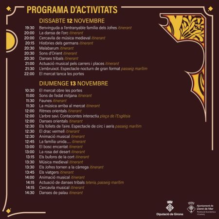 XXI Средневековая ярмарка в Ллорет де Мар, 12 - 13 ноября 2022 / XXI Fira Medieval, Lloret de Mar, 12 - 13 novembre