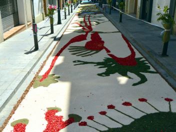 Ковры из цветов в Бланесе,Estores de Flors de Raval en Blanes, CATIFES DE FLORS NATURALS a Blanes 