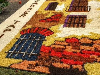 Фотоотчет: Ковры из цветов в Бланесе (Catifes de Flors de Corpus a Blanes / Las alfombras de flores del Corpus en Blanes), 2021